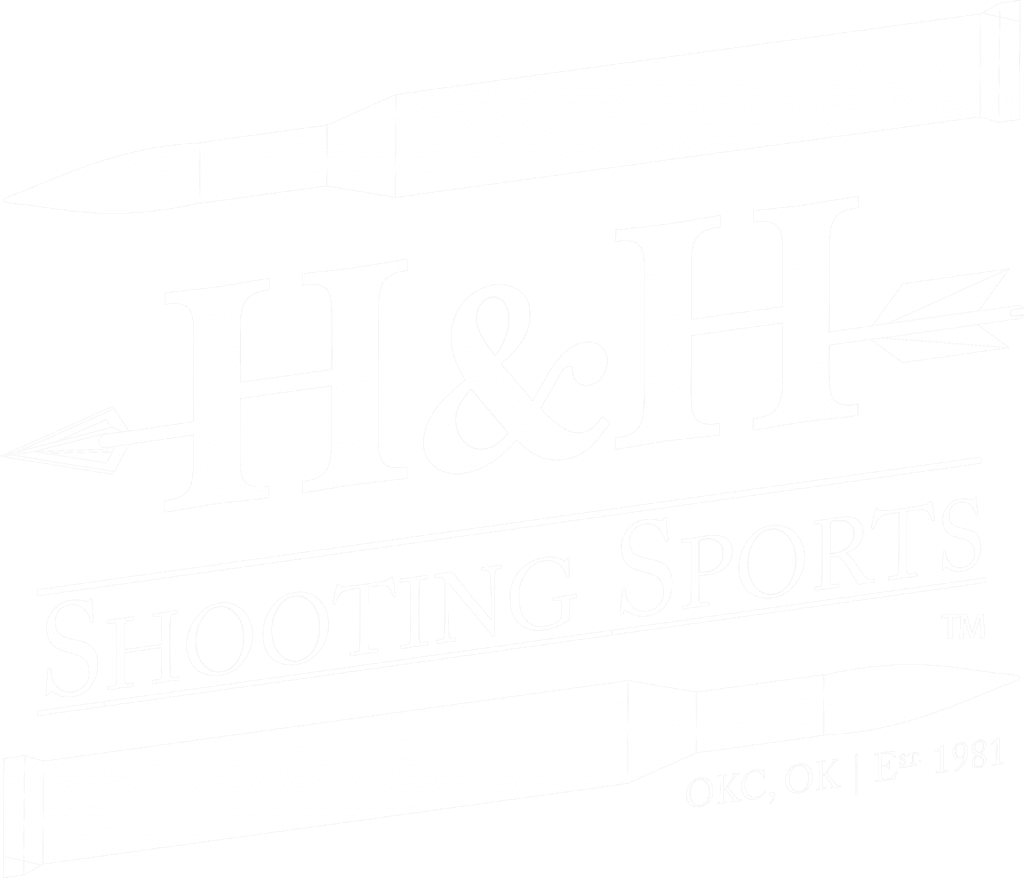 White Logo for H&H Shooting Sports in Oklahoma City