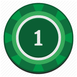 Green casino chip illustration