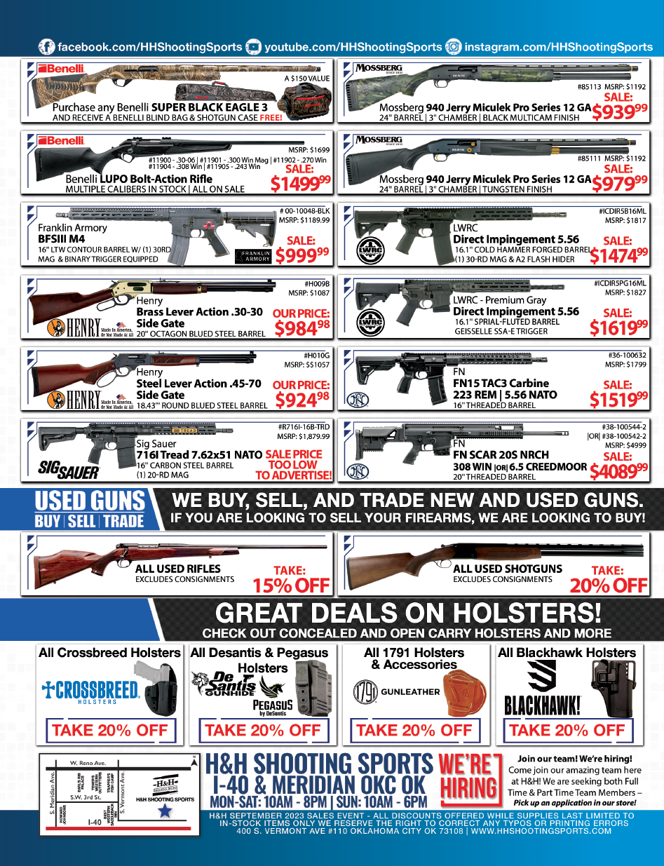 Shoot All September Sales Event - H&H Shooting Sports Sept 2023