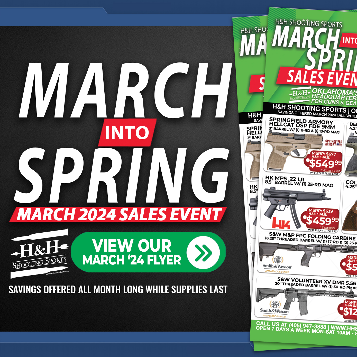 March 2024 sales event for H&H Shooting Sports in Oklahoma