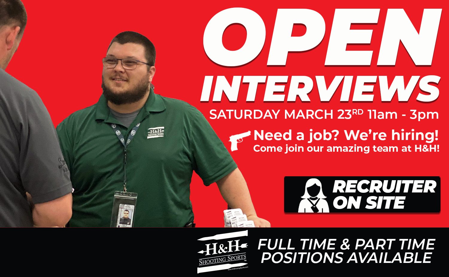 Open interviews for hiring at H&H Shooting Sports in Oklahoma